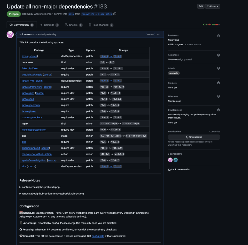 Renovate scheduleとgroupingとrangeStrategyと（on Github Actions） – Waku Blog